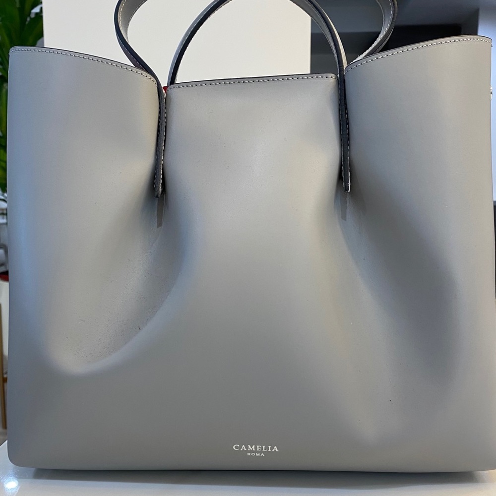 Brand New Camelia Roma Gray Leather Handbag